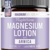 Nighttime Magnesium Lotion with Arnica – Soothing Relief & Relaxation, Highly Concentrated Magnesium for Muscles & Joints – Apply to Legs or Feet Before Bed – Skin-Friendly